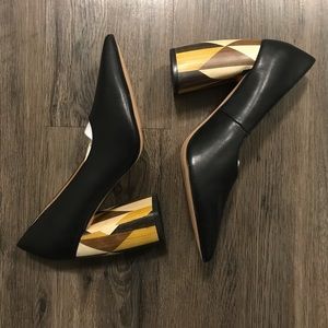 Stunning ASOS WHITE Wood Block Heels NEVER WORN